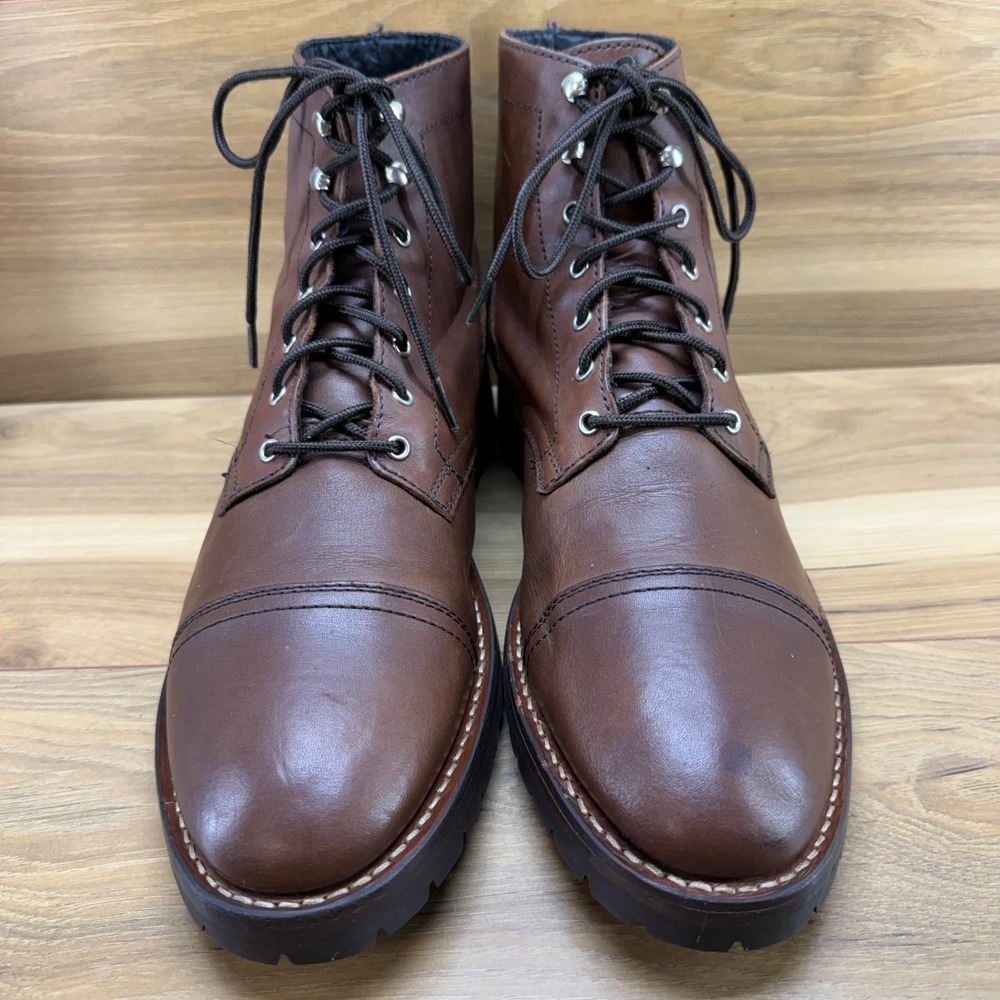 Thursday Boots Captain StormKing Lug Mens 12.5 Whiskey Leather Cap Toe Lace Up - Picture 5 of 12